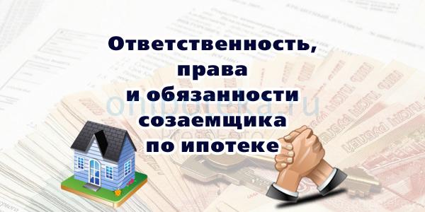 Права и обязанности созаемщика по ипотеке в Сбербанке и других банках